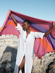 Ems multistripe tassel scarf