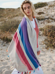 Ems multistripe tassel scarf