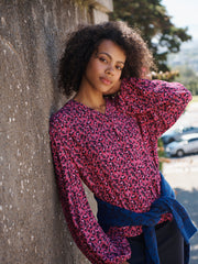 Marnie pink leopard print shirt