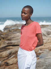 Himari linen wrap skirt - White