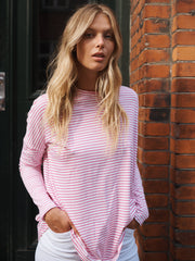 Faye cotton oversized t-shirt - Pink / White