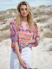 Luna silk watercolour splash shirt