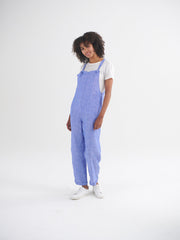 Carrie linen dungaree - Bright Blue