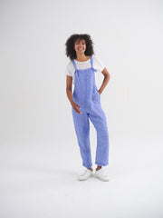 Carrie linen dungaree - Bright Blue