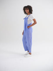 Carrie linen dungaree - Bright Blue
