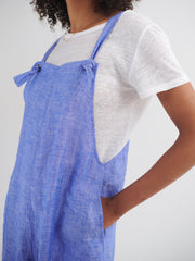 Carrie linen dungaree - Bright Blue