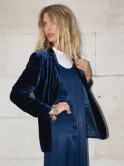 New May silk blend velvet jacket - Midnight