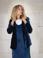 New May silk blend velvet jacket - Midnight
