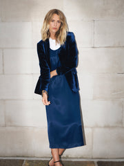 New May silk blend velvet jacket - Midnight