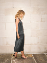 Giselle satin reversible dress - Khaki