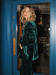 New May silk blend velvet jacket - Forest