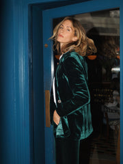 New May silk blend velvet jacket - Forest