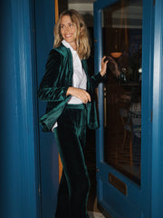 New May silk blend velvet jacket - Forest