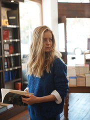 Minnie cotton cashmere blend jacquard sweater - Blue