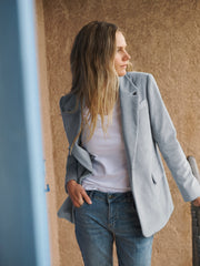 Bryony oversized cord blazer - Light Grey