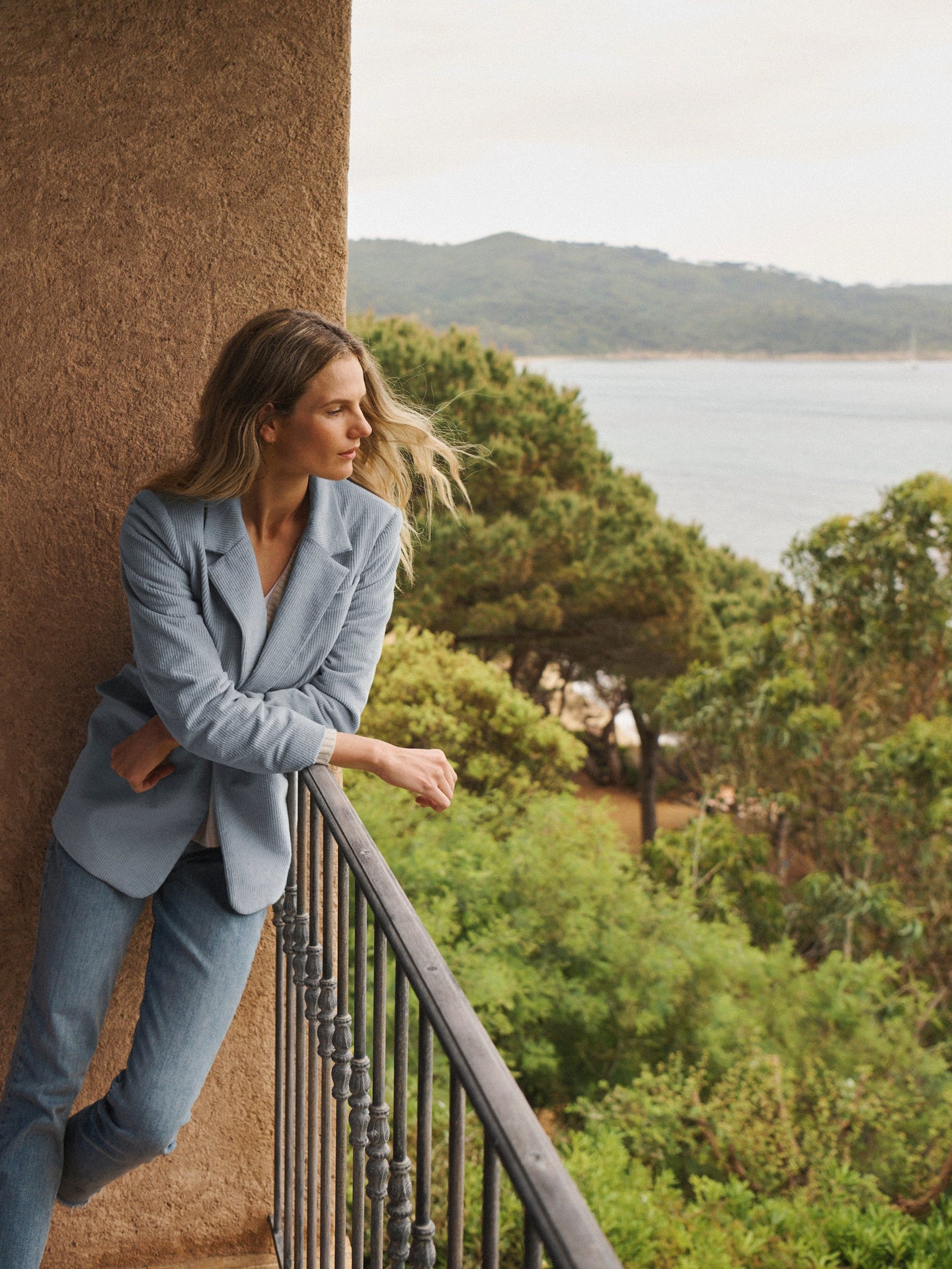 Bryony oversized cord blazer - Light Grey