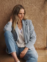 Bryony oversized cord blazer - Light Grey