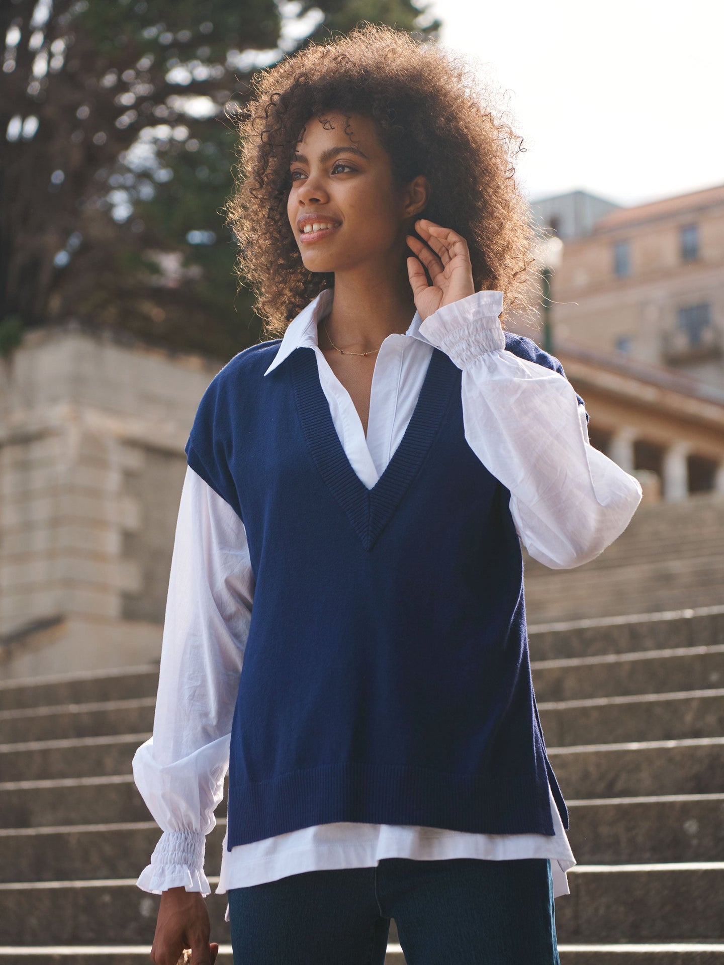 New Willow v-neck tank - Blue