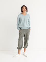 Lily hooded cotton cashmere sweater