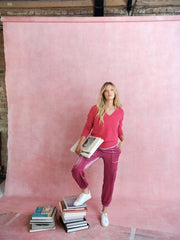 Mari perfect cashmere sweater - Heathered Pink