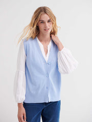 Renie cotton cashmere button sleeveless tank