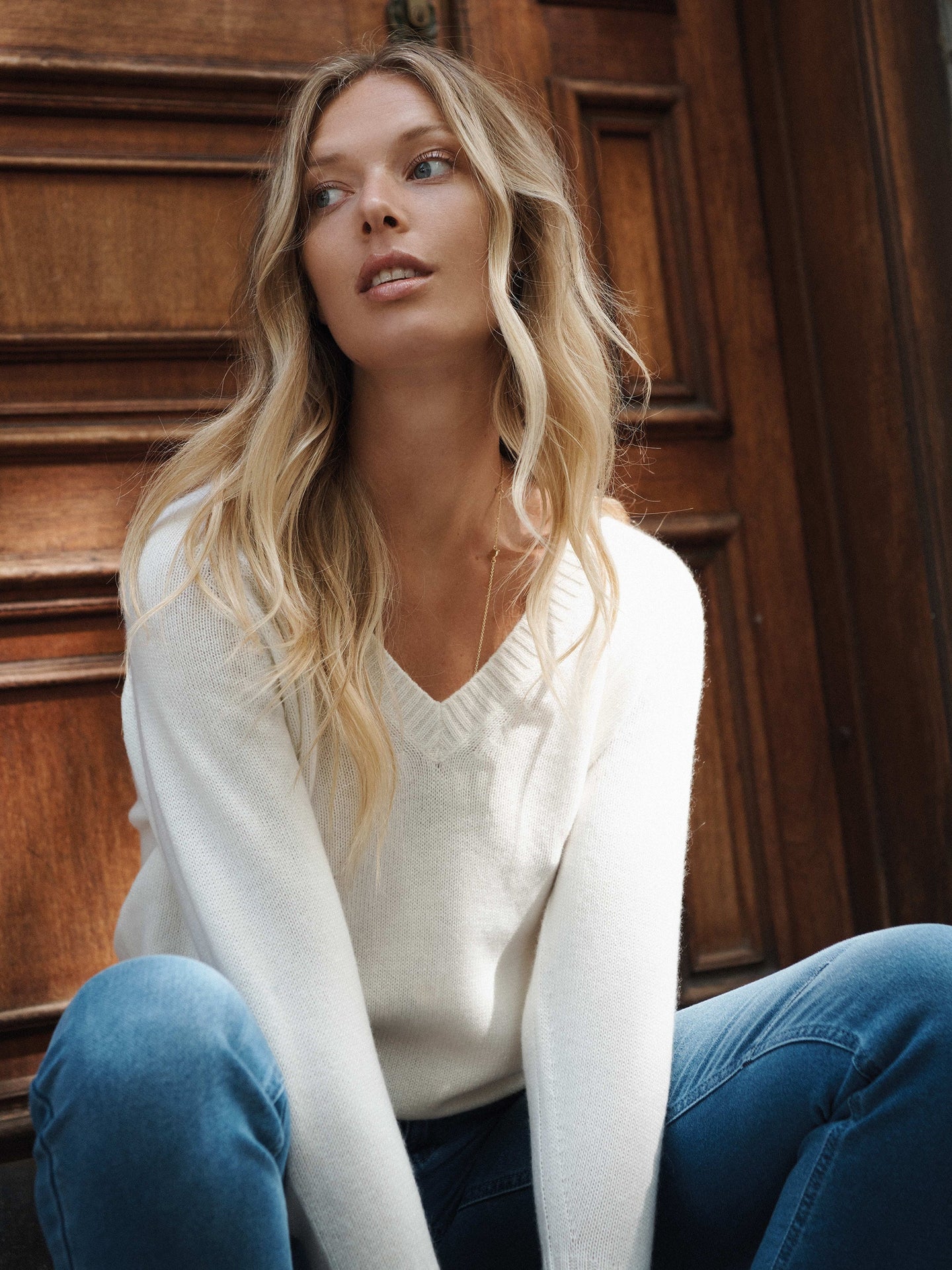 Mari perfect cashmere sweater - Cream