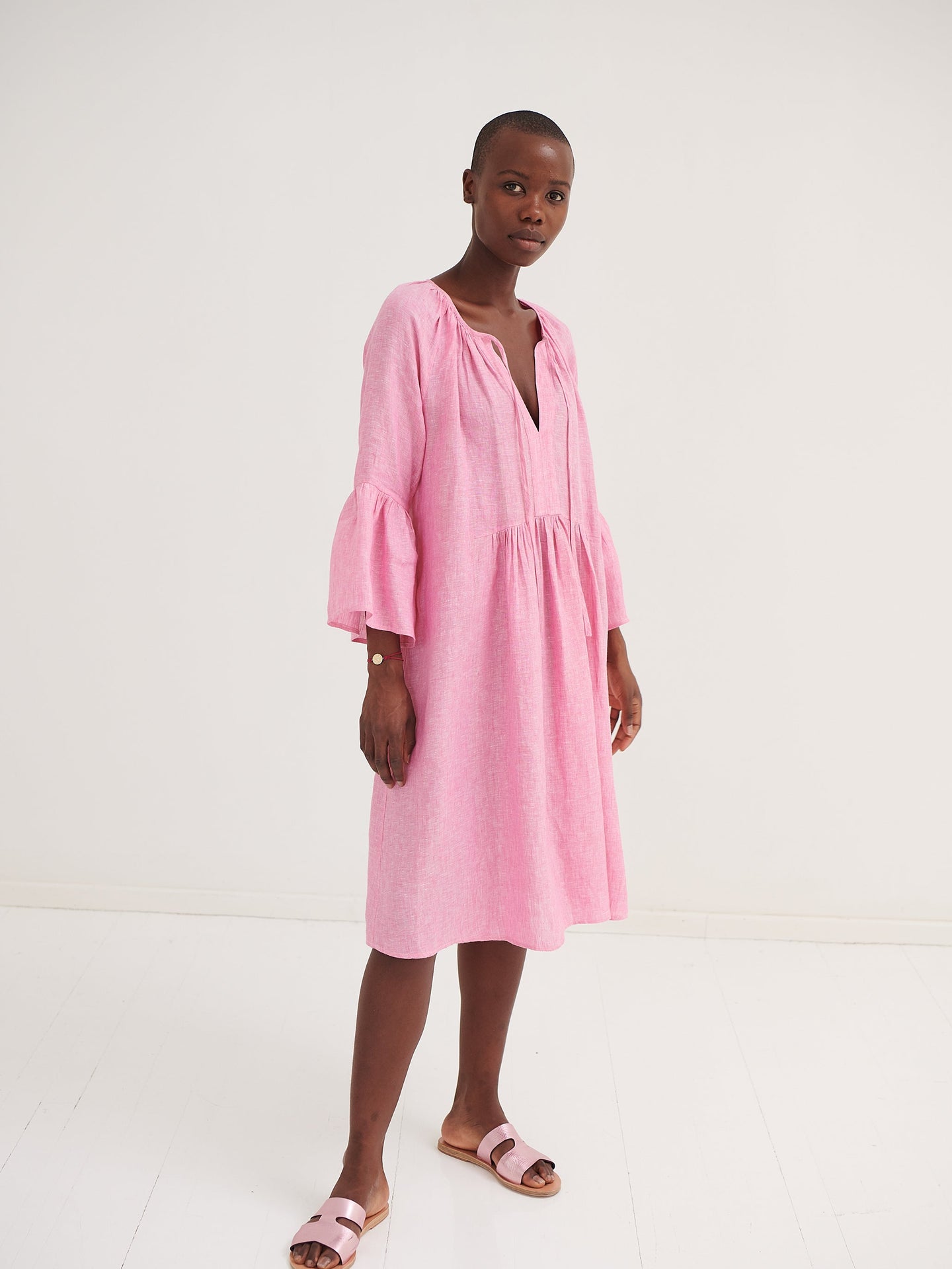 Elizabeth fluted sleeve dress