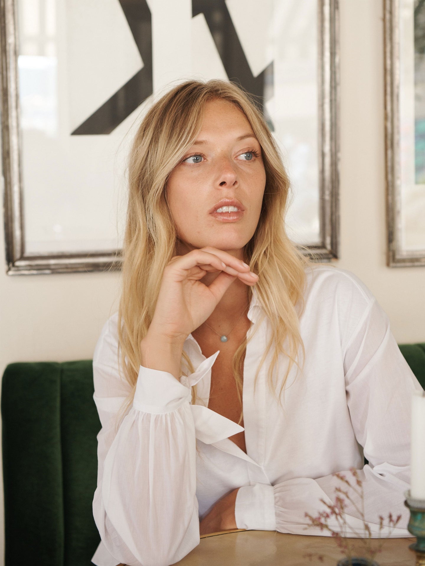 Romi jersey and cotton tie cuff shirt - White