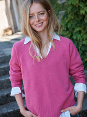 Mari perfect cashmere sweater - Heathered Cherry