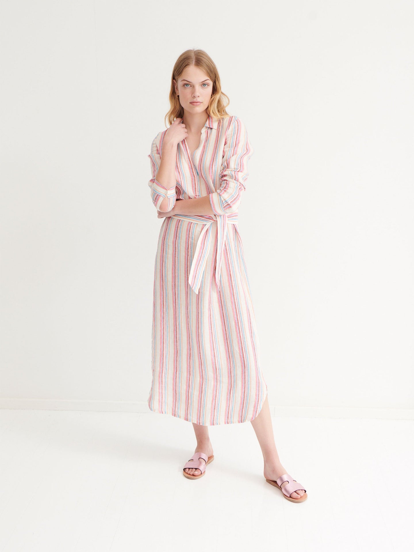 Chrissie stripe maxi dress