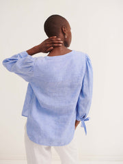 Heidi linen tie cuff shirt