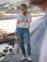 Sydney cashmere V-Neck striped sweater