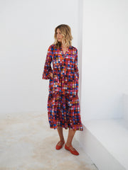 Gracelyn silk etched square dress