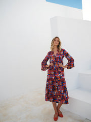 Gracelyn silk etched square dress