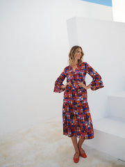 Gracelyn silk etched square dress