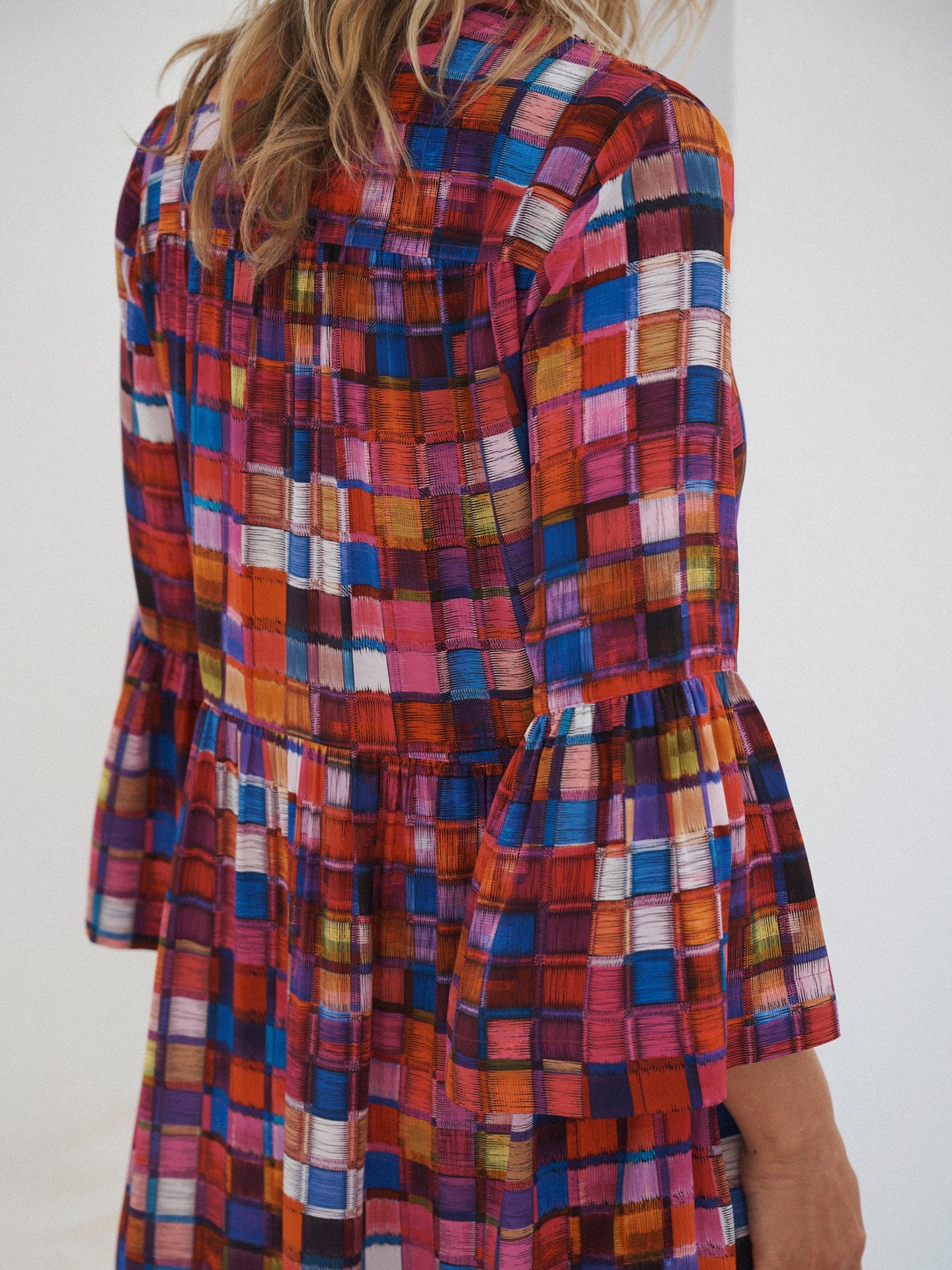 Gracelyn silk etched square dress