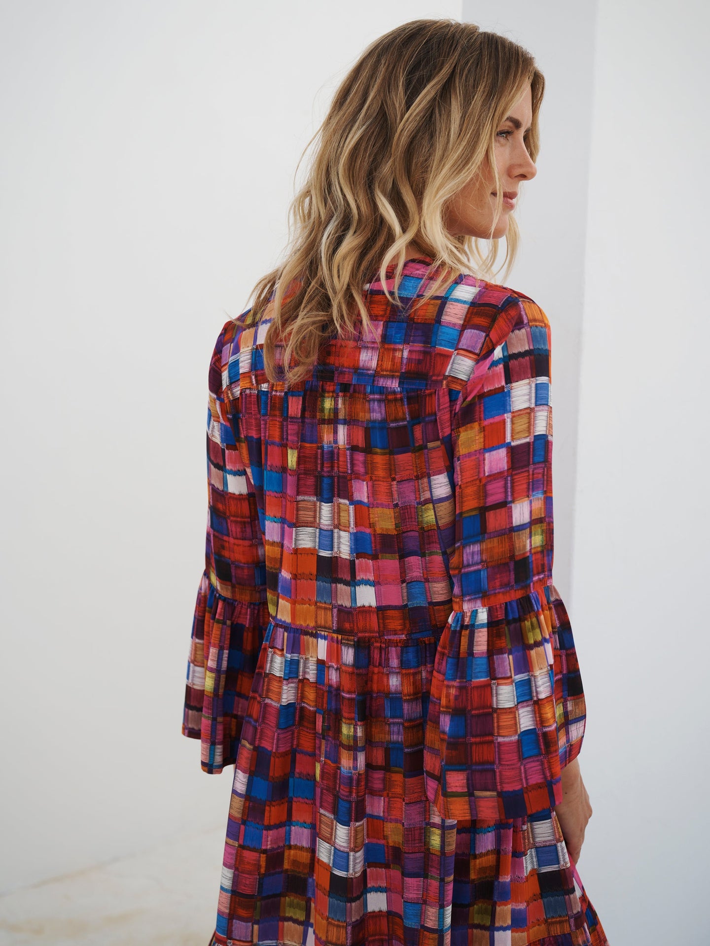 Gracelyn silk etched square dress