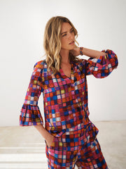 Ophelia silk etched square shirt