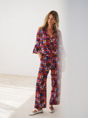 Thea silk etched square trousers