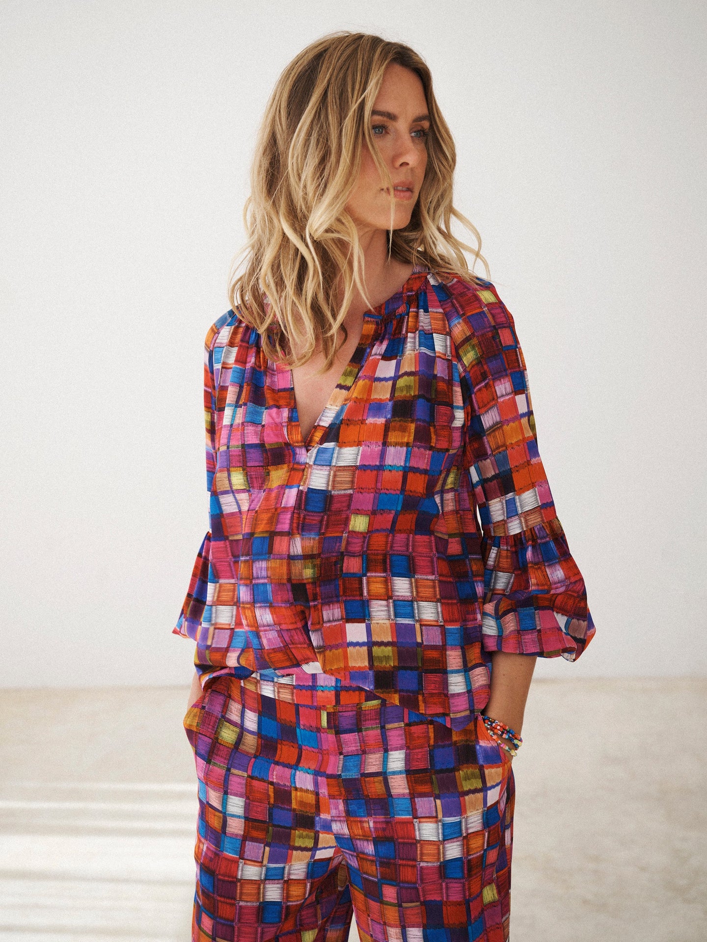 Ophelia silk etched square shirt