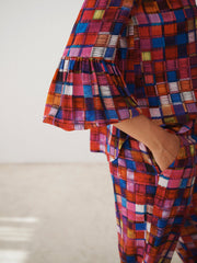 Ophelia silk etched square shirt