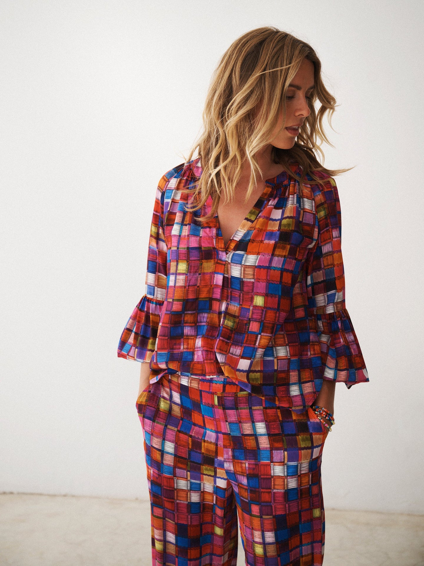 Ophelia silk etched square shirt