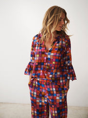 Ophelia silk etched square shirt