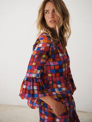 Ophelia silk etched square shirt