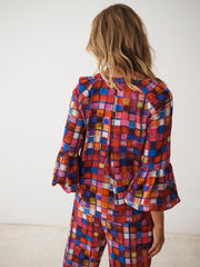 Ophelia silk etched square shirt