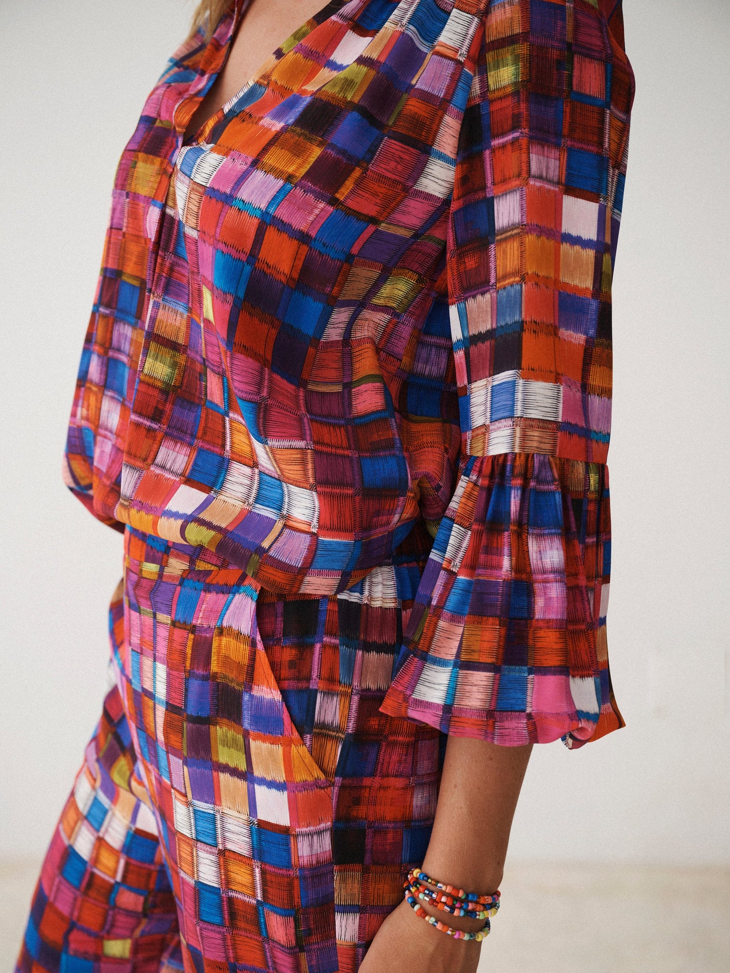 Ophelia silk etched square shirt