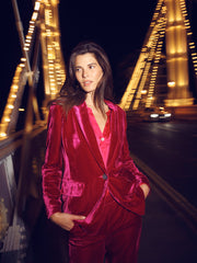 New May silk blend velvet jacket - Hot Pink