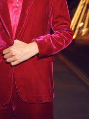 New May silk blend velvet jacket - Hot Pink