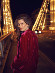 New May silk blend velvet jacket - Hot Pink