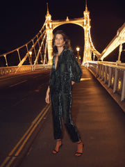 Pip silk blend velvet animal print jumpsuit - Khaki animal print